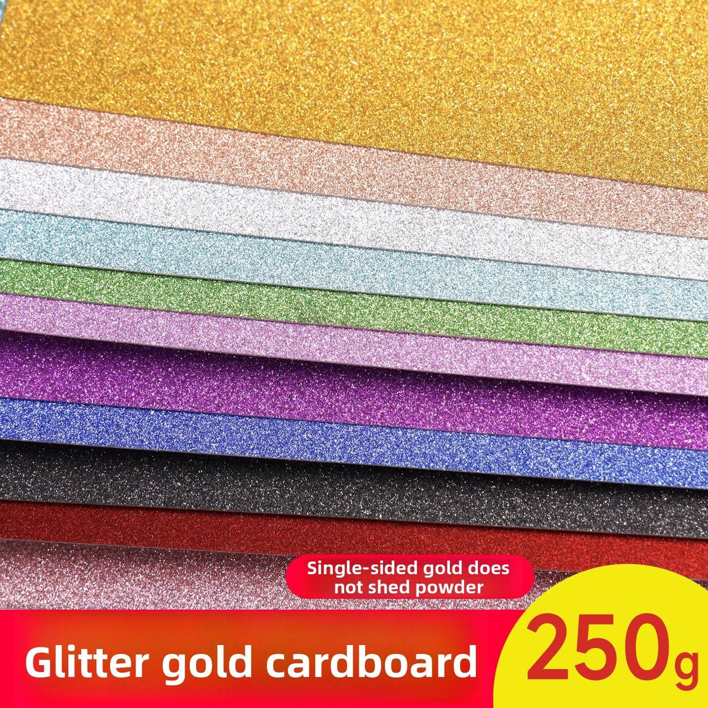 A4 250g Colorful Glitter Handmade Recyclable Cardstock Gold Powder Wedding Decorations Craft Paper