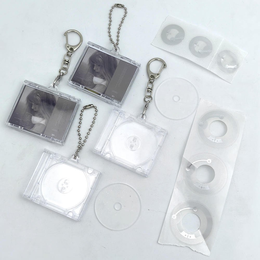 Wholesale Personalized Celebrity Concert Gift Music Disc Album Keyring Key Chain Diy Case Box Plastic Blank NFC Mini CD Keychain