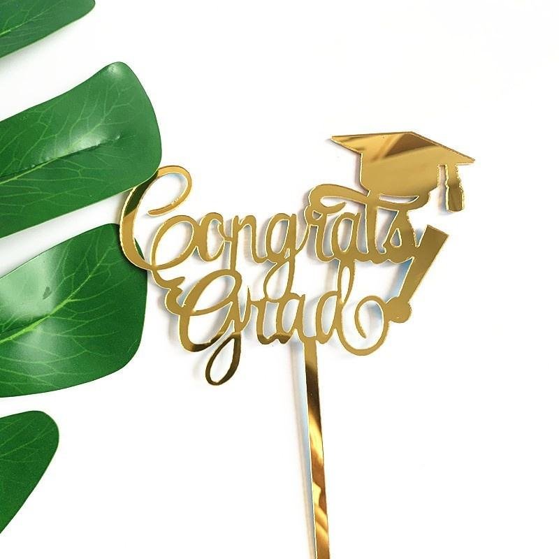 Congrats Grad 2026 Acrylic Cake Topper for Graduation Party Celebration Quality Cake Decorating Supplies