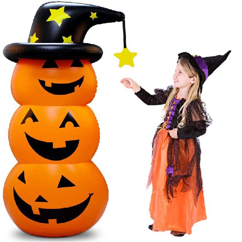 Halloween Decorations 55" Inflatable Pumpkin Tumbler Party Decor Toys for Kids Adults Blow up Yard Decorations