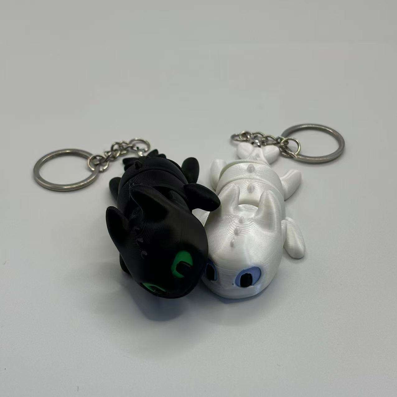 Best-selling Cartoon Dragon Taming Master PVC Plastic Joint Movable Toothless Light Evil Spirit Key Chain Can Be Hung on the Bag