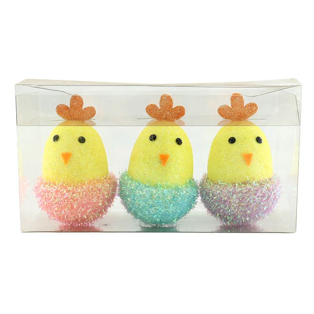 New Arrival Handmade Easter Gift Set Cute Baby Chicks Polyfoam Glitter Easter Eggs Mini Home Decorations for Wholesale