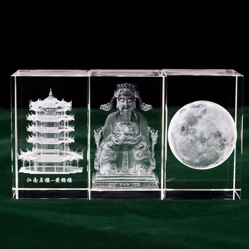 Custom Made Crystal Inner Carved Square Display Model Artifact Souvenir Gift Creative Inside