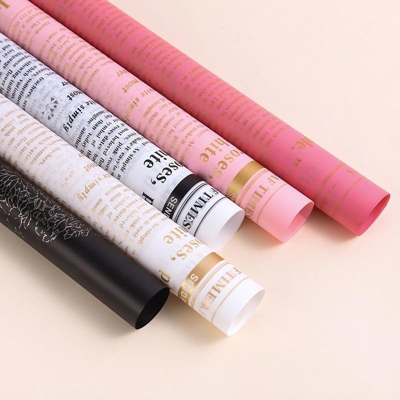 Floral Fashion Weekly Rose English Newspaper DIY Gift Packaging Florist Supplies for Bouquet Wrapping