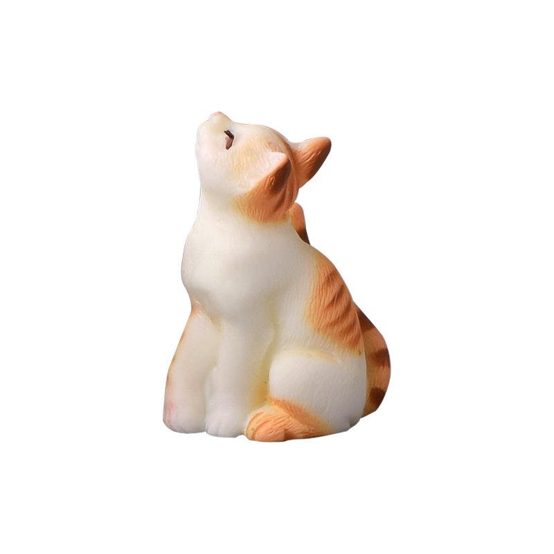 Cute Miniature Realistic Cat Figurine Creative Cartoon Landscape Handcraft Polyfoam Desktop Ornament