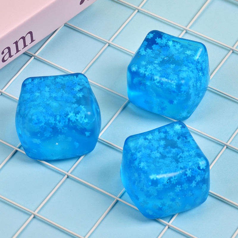 Cute Soft Slow Rebound Sensory Stress Relief Snowflake Ice Cube Squeezing Squishy Toy Squeeze Toy for Kids Promotional Toys