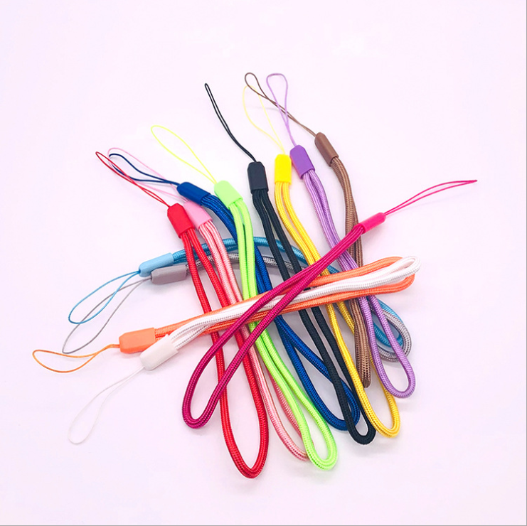 Colorful Polyester Braided Hand Mobilephone Wrist Lanyard Strap String for USB Flash Drives, Keys, Keychains Spot Stock
