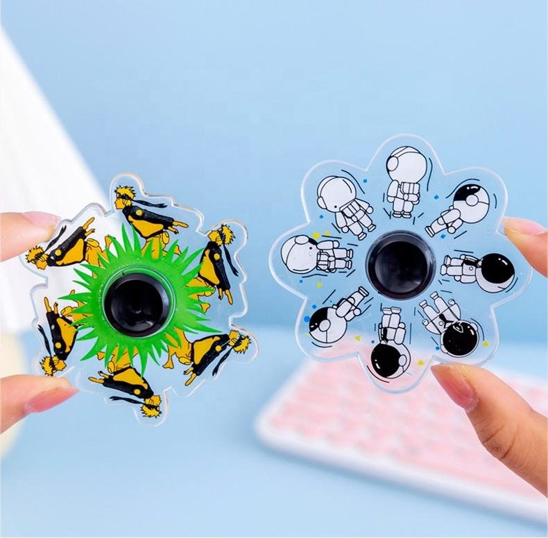 Custom Stress Relief Acrylic Hand Finger Fingertip Bulk Anime Fidget Spinner Promotional Toys