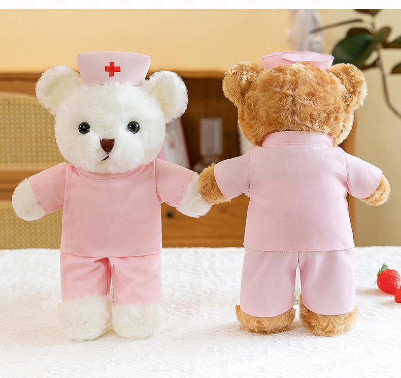 Hospital Promotional Gift Stuffed Nurses Plush Toy Doctor Teddy Bear Medical Doll