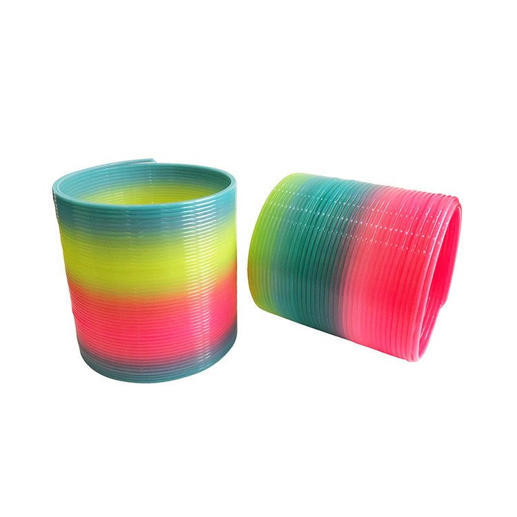 5 CM Rainbow Circle Spring Plastic Promotional Flexible Toys for Kids