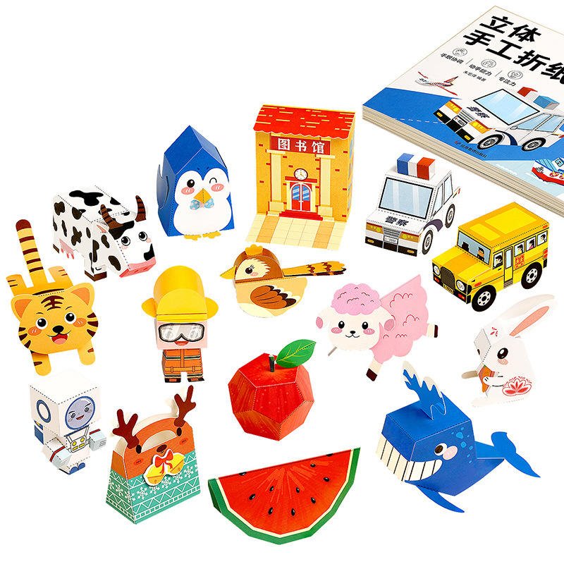 High Quality Colored Folding Diy Handmade 3D Desktop Decorations Craft Supplies Paper Origami for Kids