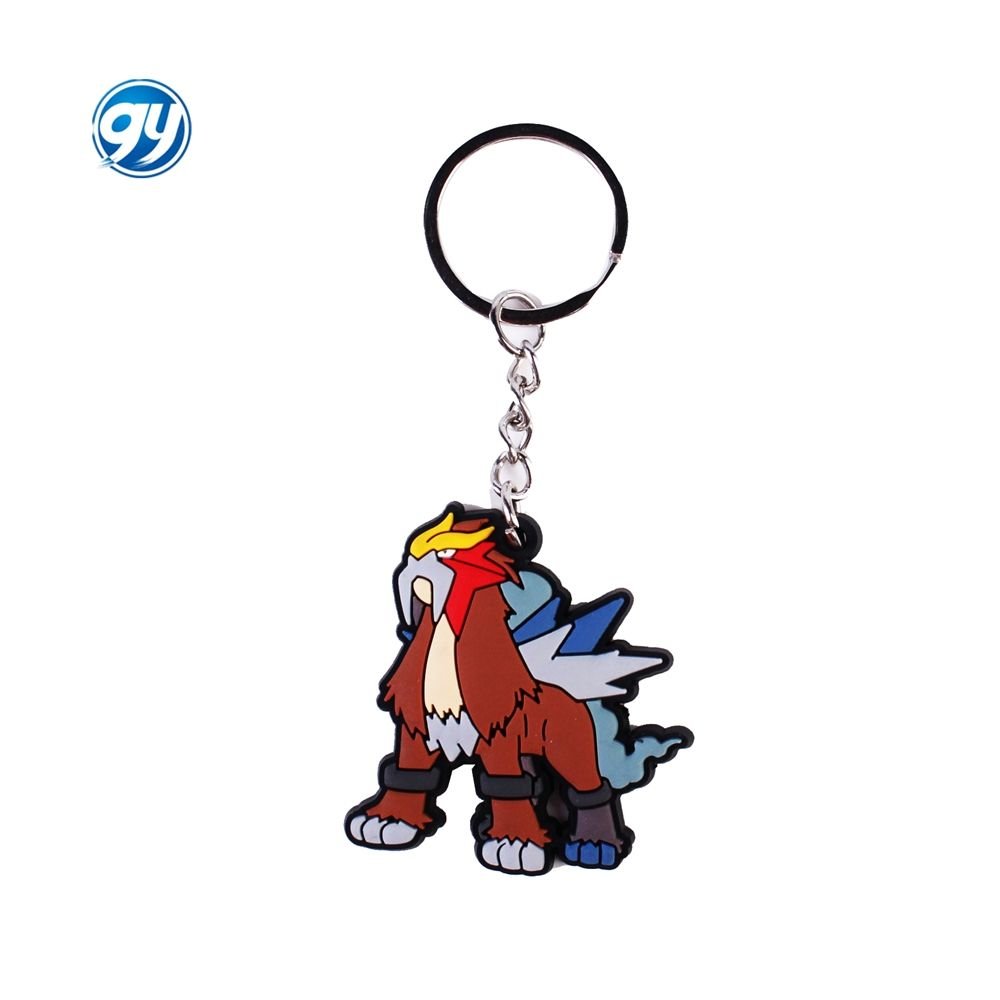 Wholesale 2023 New Cute 2D Soft PVC Rubber Key Chains Custom Anime Keychains Pikachu Plastic Key Ring Metal Design Cat KeyChain