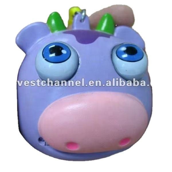 EN71 Squeezed Pvc Toys 3d Eye Plastic Key Chain