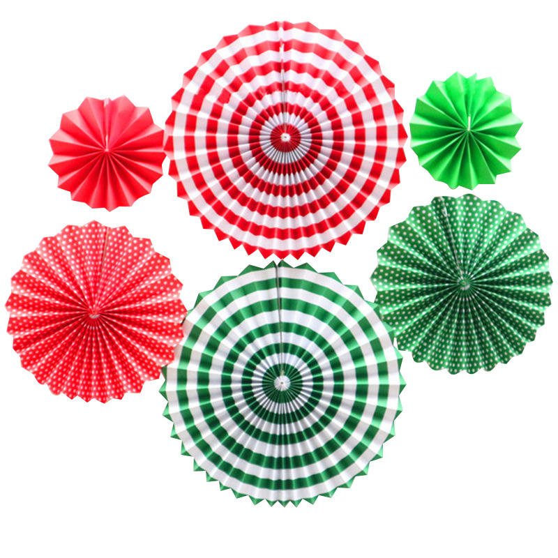 GL DIY Paper Craft for Wedding Birthday Christmas Party Decoration Hanging Paper Fan Flower Decoration Party Paper Fans