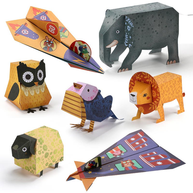 3D Hot Children Origami Paper Book Animal Pattern Selling Educational Creative Animal Paper Craft Origami/Papercuts Toy