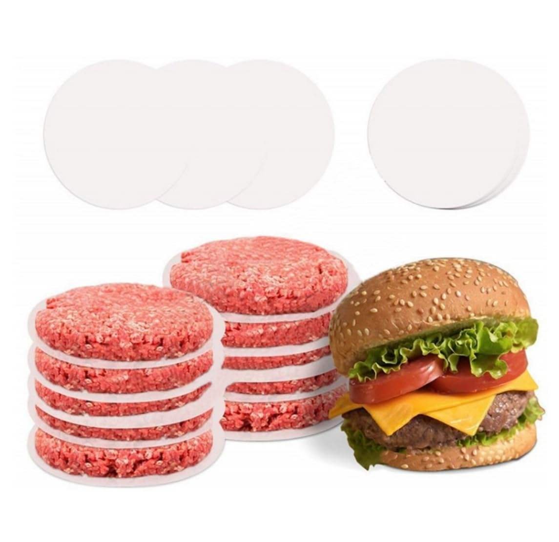 White Coated Double-Sided Waterproof Patty Paper for Hamburger Patty Packaging and Cookware Use