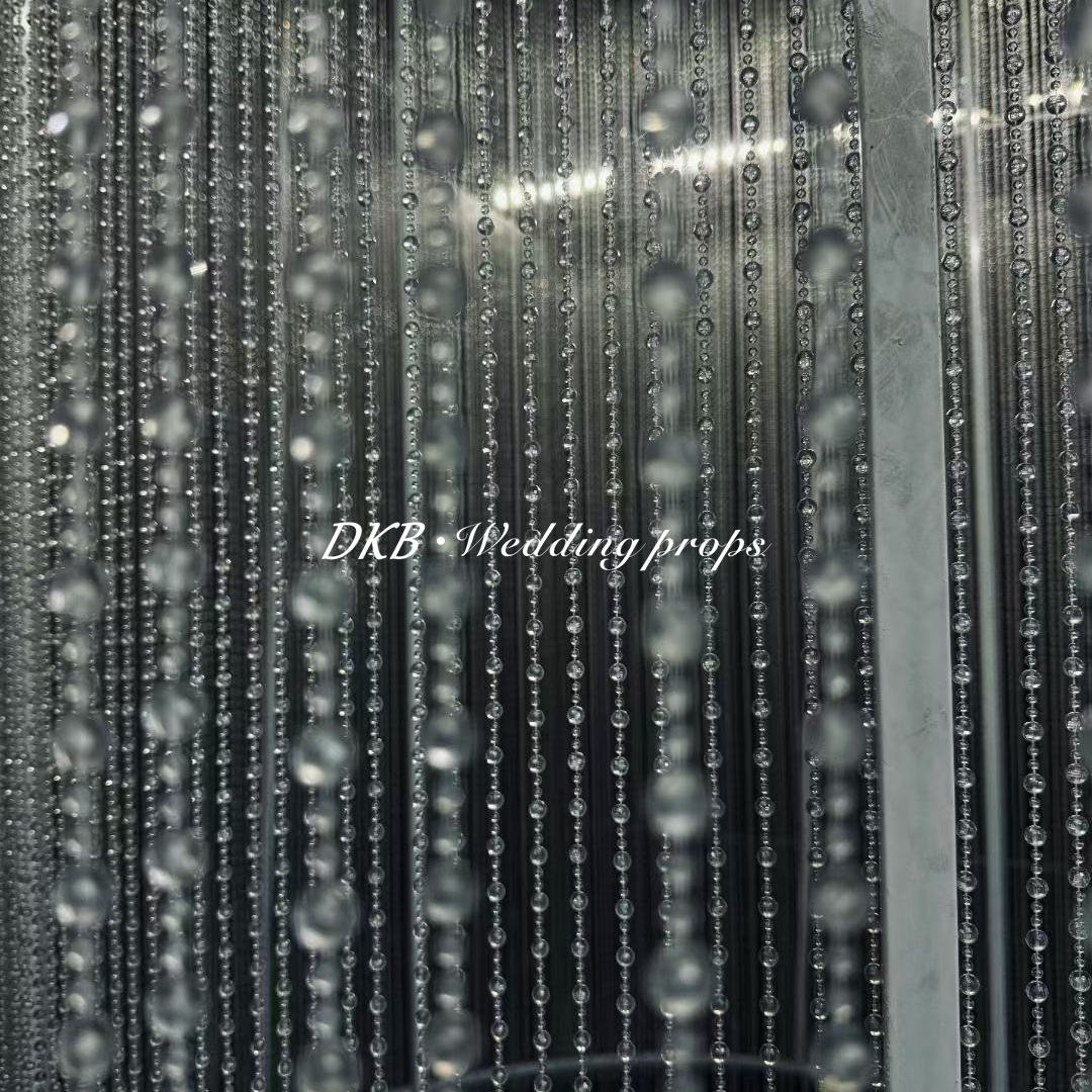New Arrivals Elegant Modern Wedding Ceiling Decoration Acrylic Bead LED Curtain with Wave Design for Event Decoration