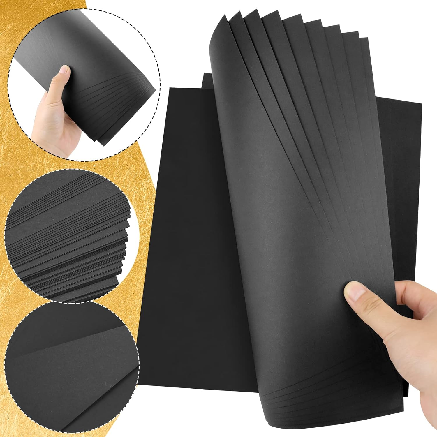 Black Cardstock Paper Sheet Heavy Cover Card Stock for DIY Crafts Cards Making