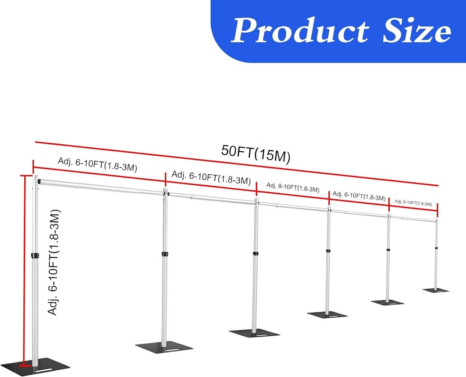 High Quality Adjustable Pipe and Drape Frame Kit Backdrop Stand for Wedding Party Event Decoration