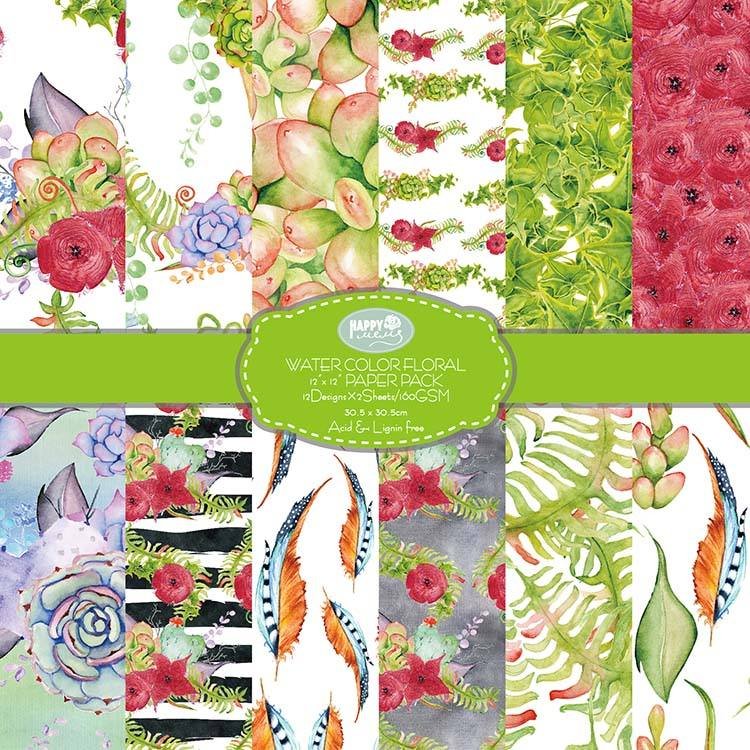 Wholesale Custom Printed Patterned Craft Paper 12 X 12 Scrapbook Paper Pack