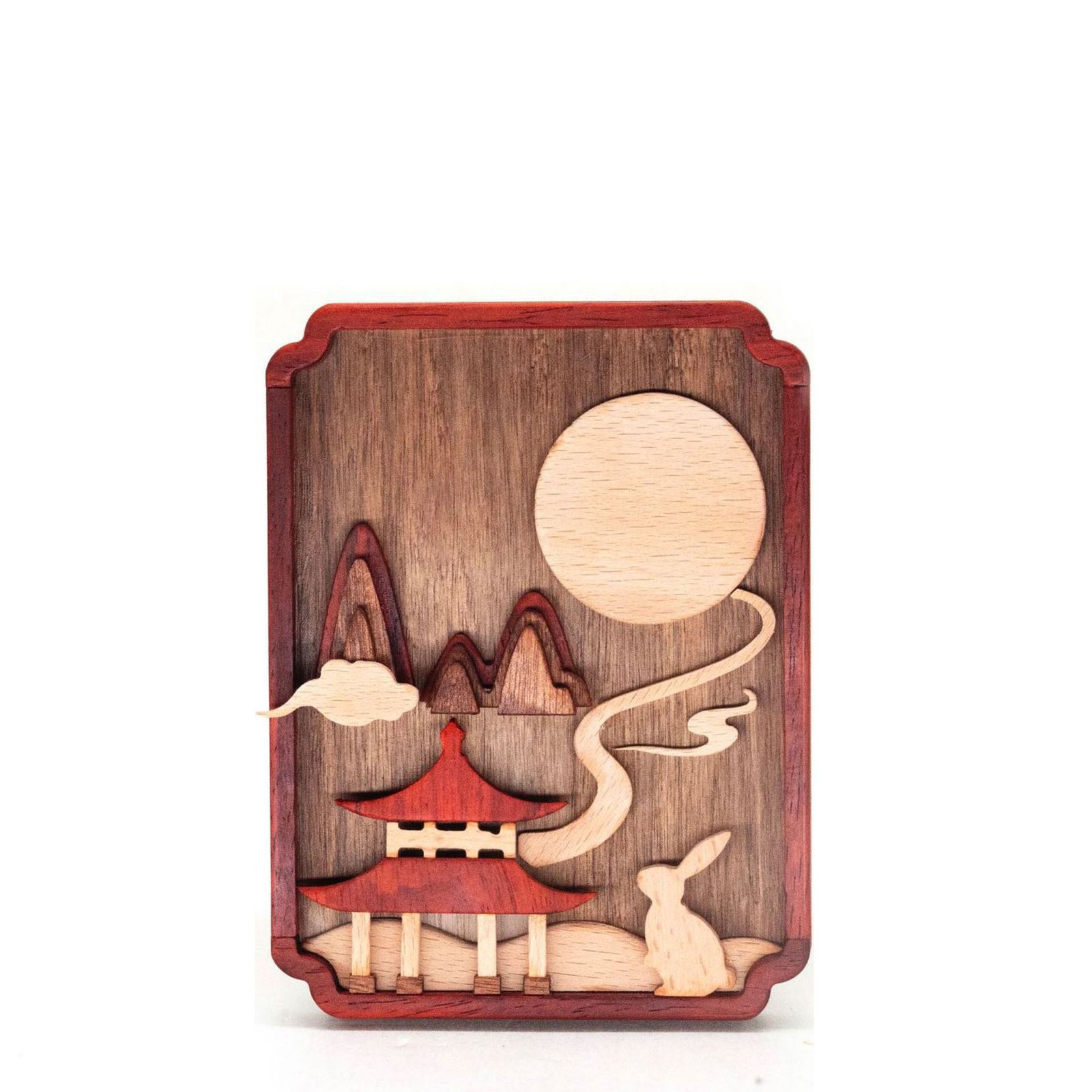 Chinese Creative Wood Carving DIY Wooden Crafts Cultural & Creative Woodworking Handmade Assembled Painting