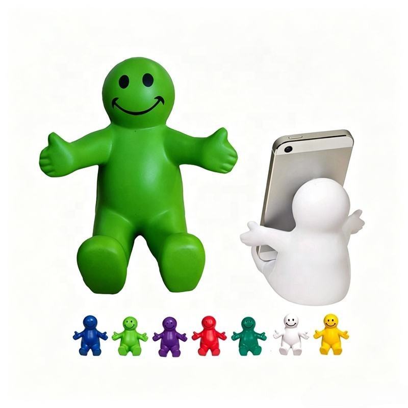 Custom Branded PU Foam Stress Relief Man Toy Bulk Promotional Squeeze Ball with Smiley Face