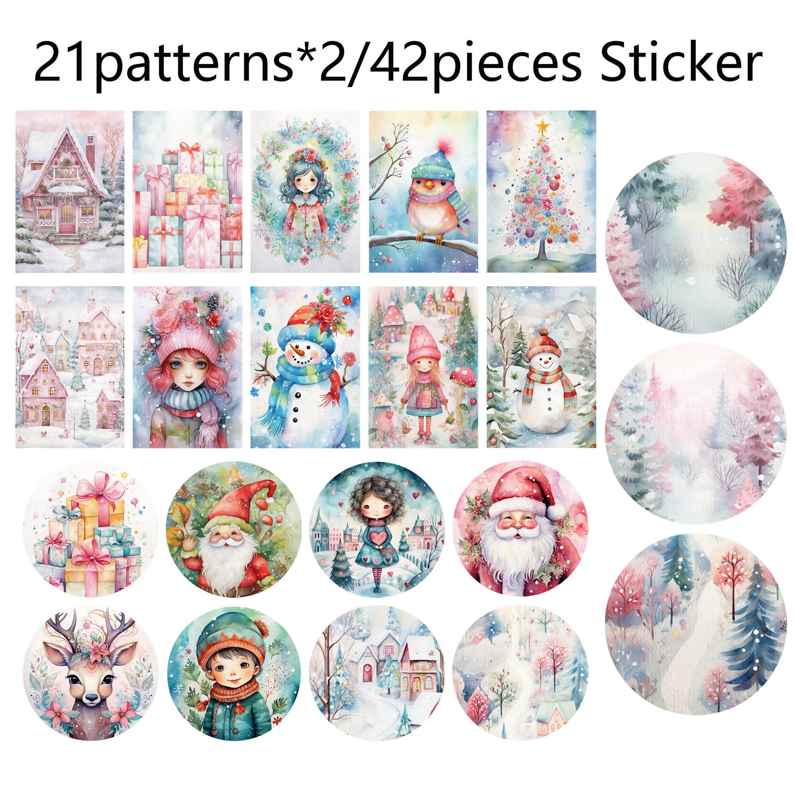 JAI IMAN 12 A5 Papers and 42stickers Pink Christmas DIY Scrapbook Background Paperpad for Crafts Junk Journals