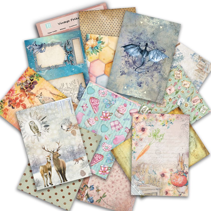 Paper Craft Junk Journal Scrapbooking Creative Cardmaking A5 Cardstock DIY Paper Material
