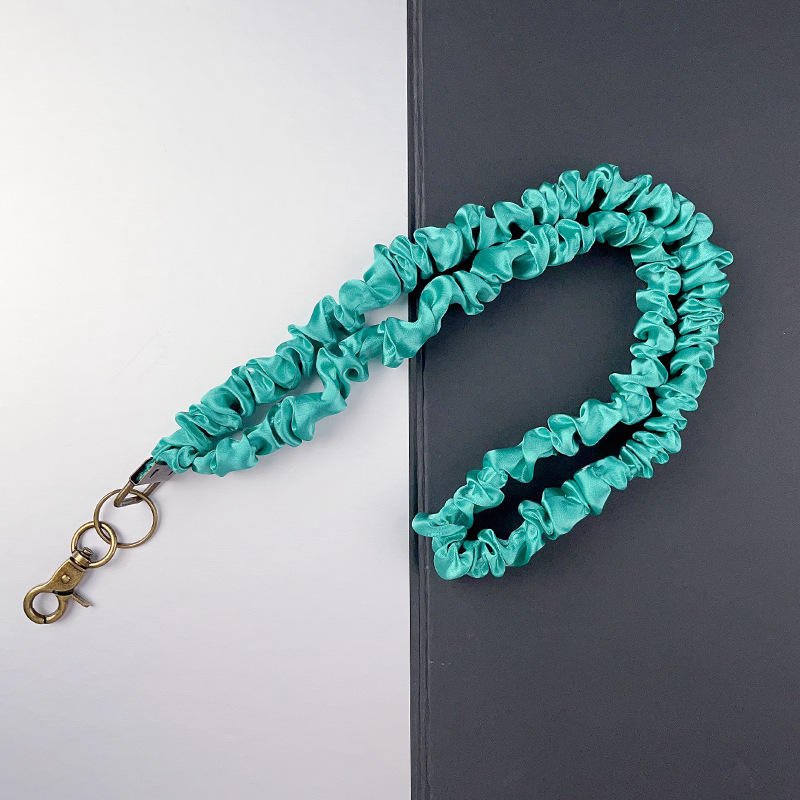 Wholesale Large Intestine Elastic Polyester Stretchy Scrunchie Phone Lanyard Neck Lanyard for Keys Retractable Lanyard
