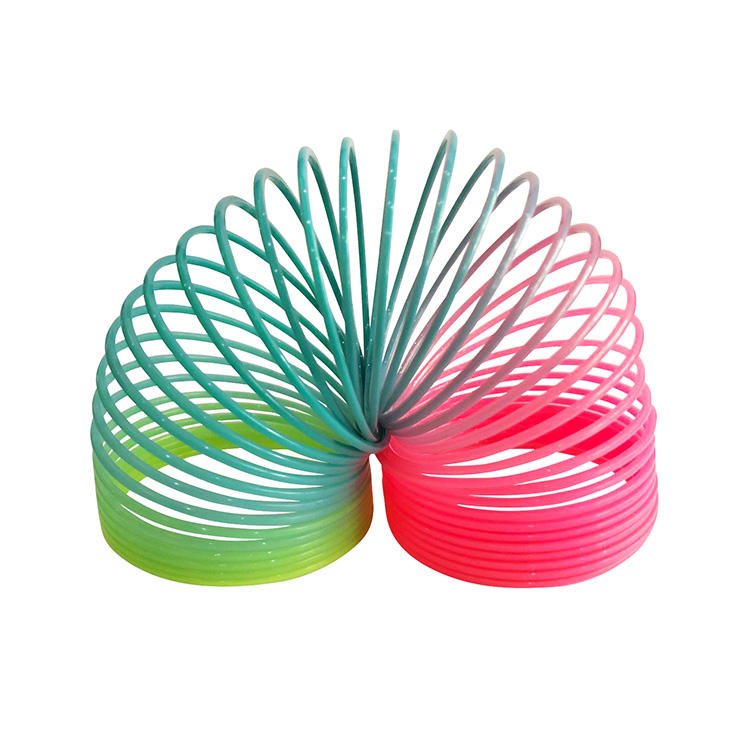 5 CM Rainbow Circle Spring Plastic Promotional Flexible Toys for Kids