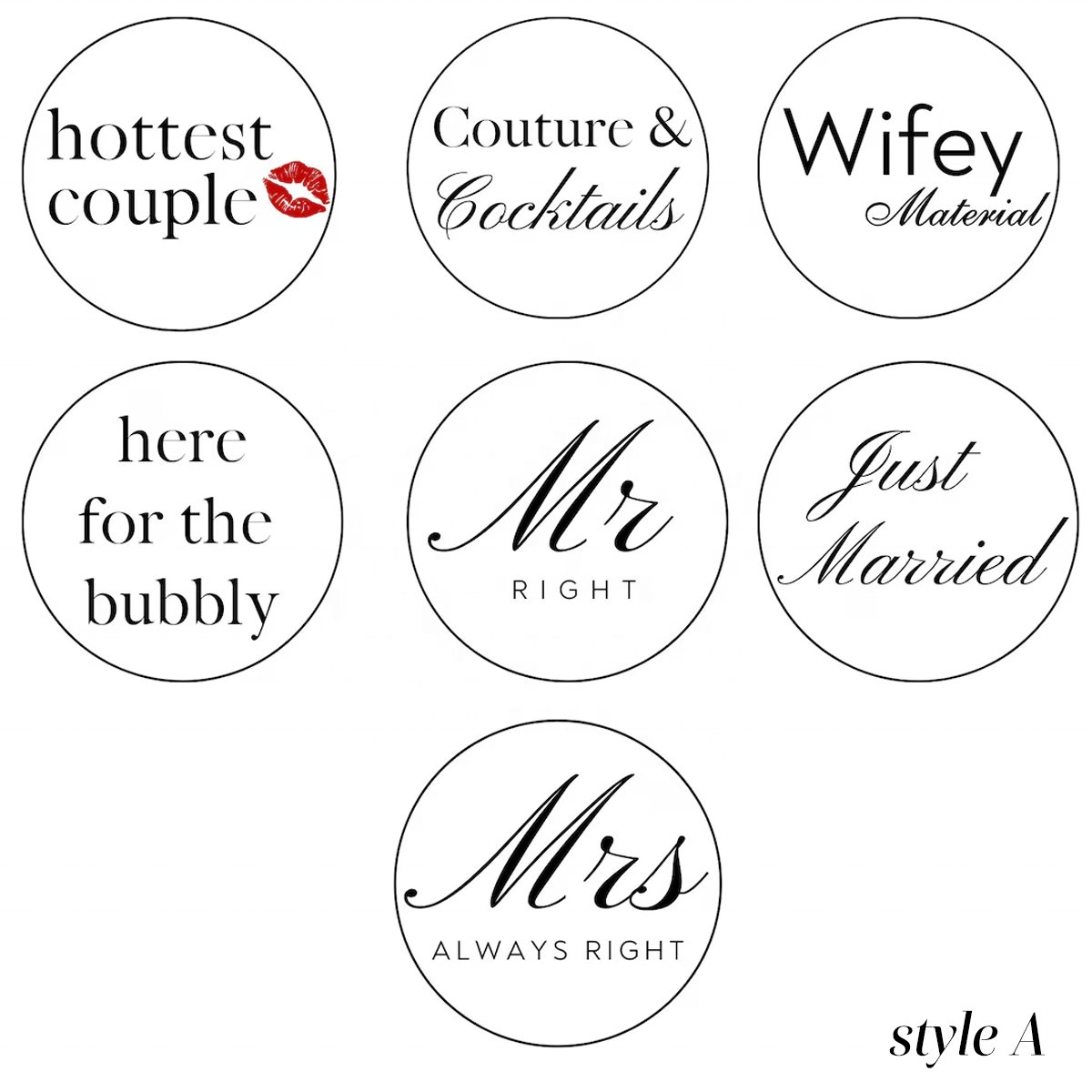 7 Pcs Personalized Photo Booth Props, Acrylic Wedding Party Supplies, Wedding Party Decorations