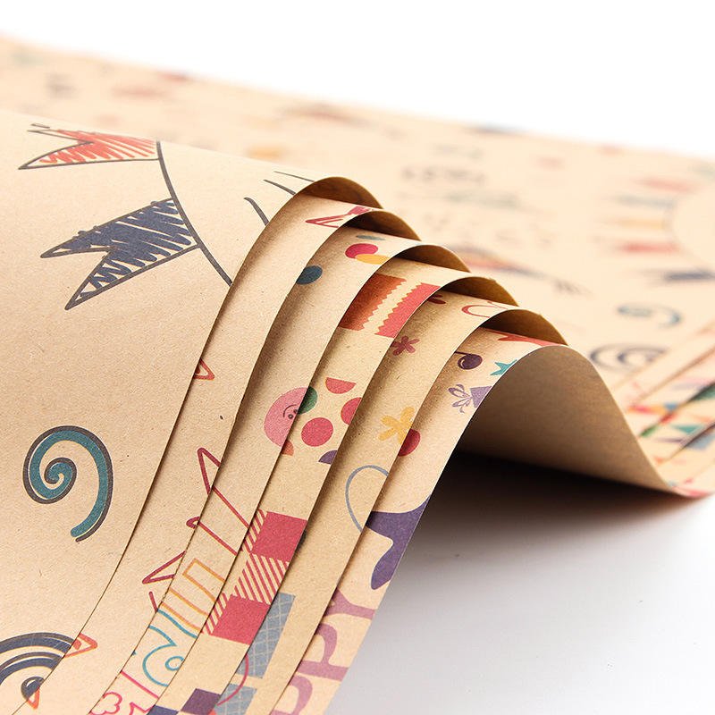 SY New DIY Kraft Paper Moisture-Proof Coated Note for Valentine's Day Birthday & Holiday Gift Wrapping Packaging Paper
