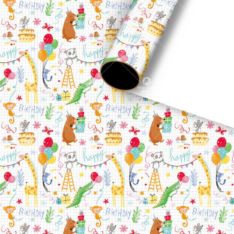 Manufacturer'S Direct Supply Diy Crafts Gift Packaging Wrapping Paper With Cartoon Printing