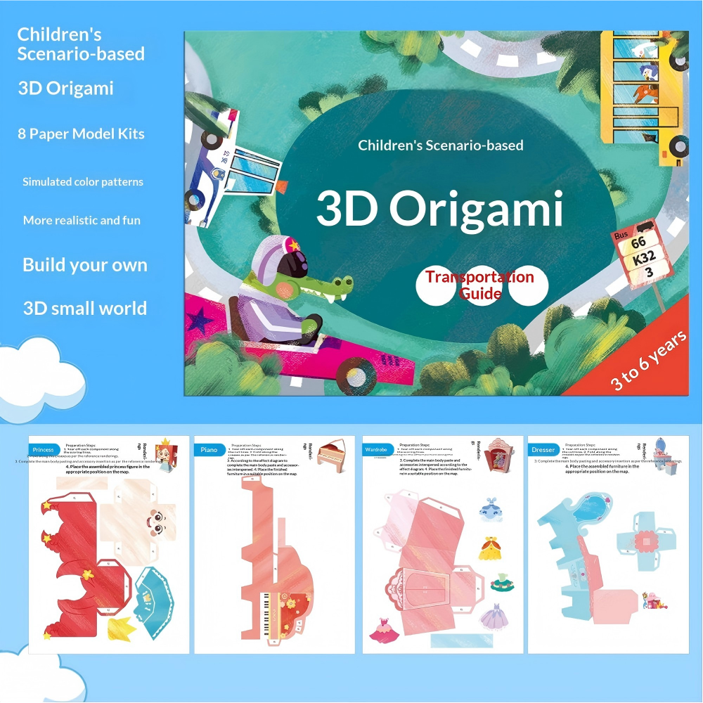 DIY 3D Origami Paper Craft Book for Toddlers Early Learning Creativity Art Project Kit
