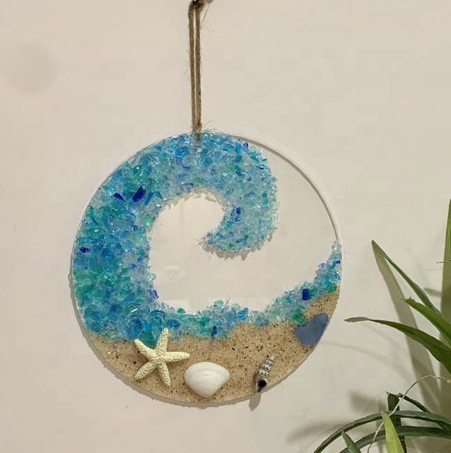 New Home Decor Acrylic Beach Suncatcher Ornament Resin Crafts Sea Glass Suncatcher