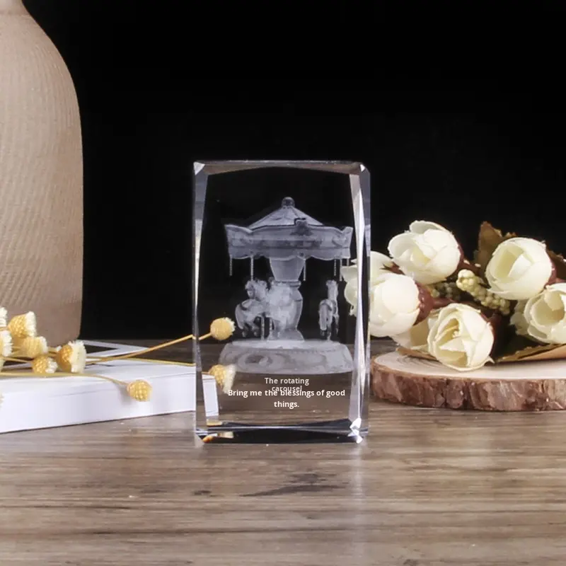Creative 3D Model Crystal Gift Ornaments Carved Crafts Souvenirs Other Unique Crystal Crafts