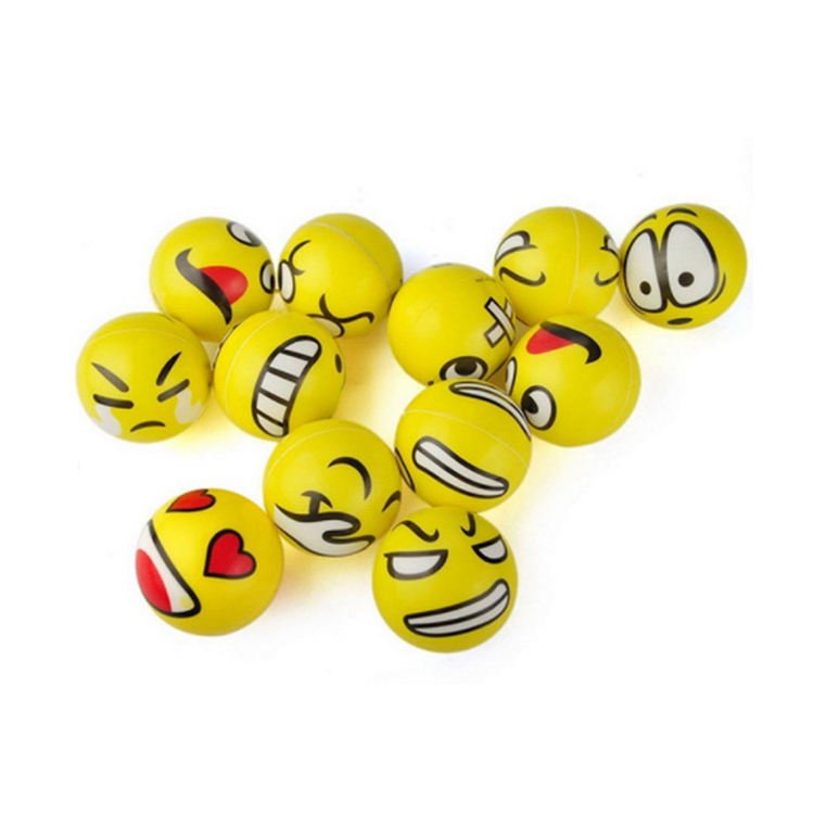 2026 New Promotional Toys Small Round Smile Face PU Foam Advertising Stress Ball in China
