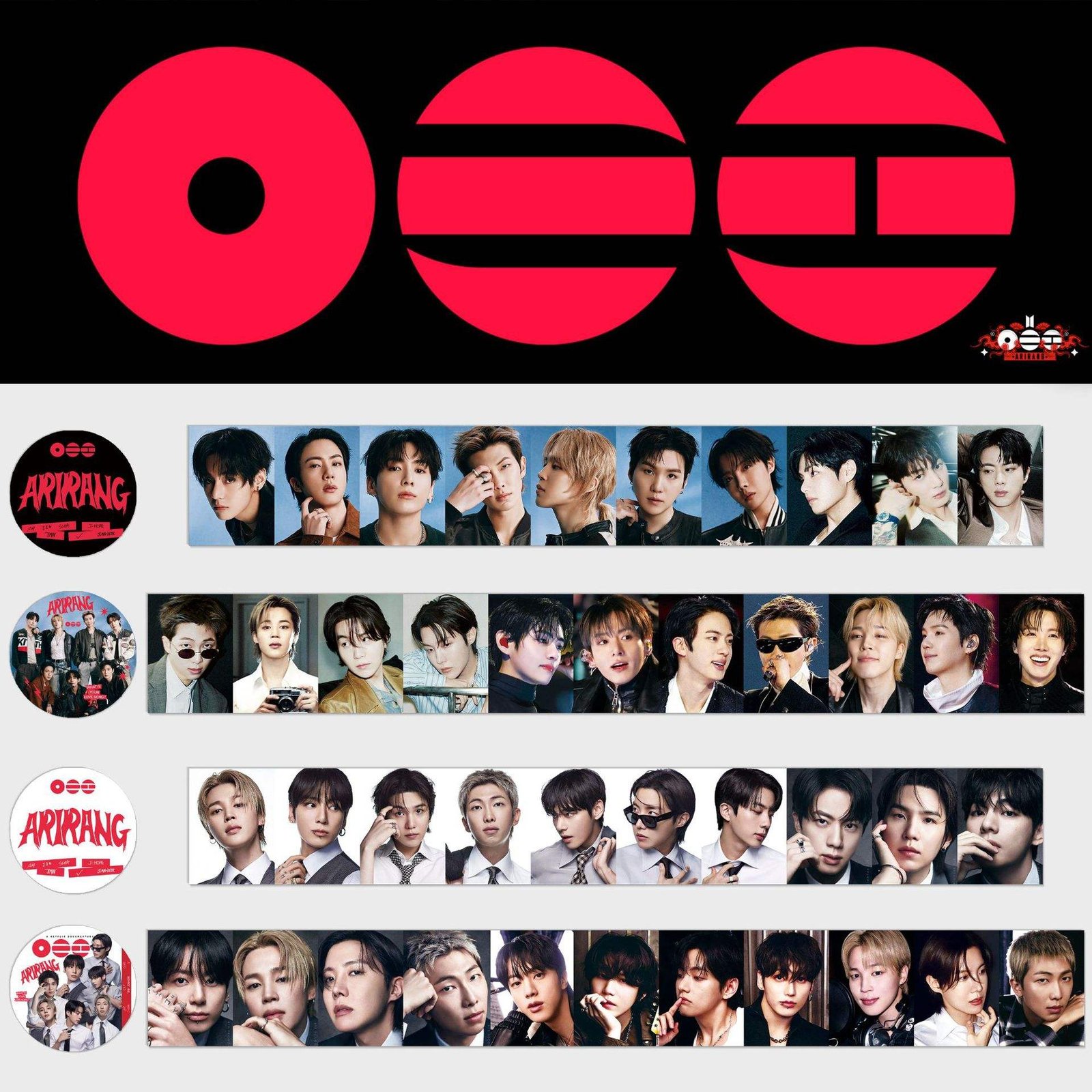 KPOP ARIRANG Photo Sticker Tape Set DIY Scrapbook Decorative Sticker JK JIN JIMIN SUGA V CORTIS Decal Sticker Pack Fans Gift