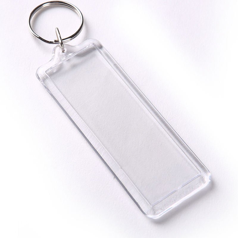 8.3*3.3 Plastic Transparent Oem Key Rings Custom Design Personalized Clear Key Chain Photo Insert Keyring Acrylic Keychain Blank