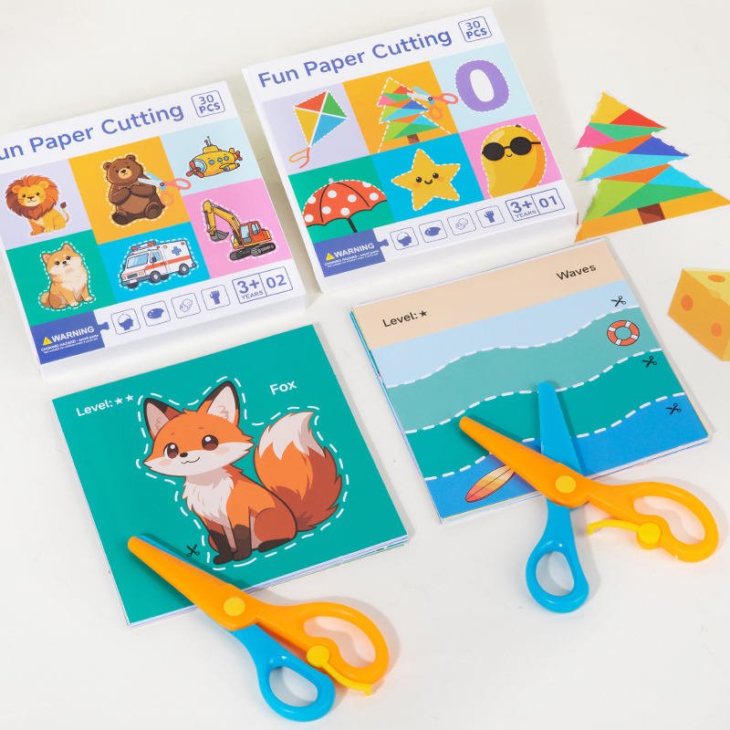 Fun Baby Puzzle Origami Folded Paper Cut DIY Children Handmade Paper Crafts Set Educational Toys for 5-7 Years