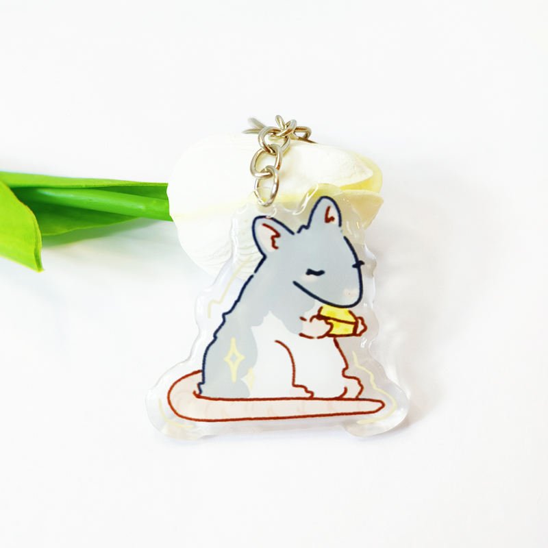 No Minimum Bulk Custom Design Cute Plastic Key Chain Personalized Cartoon Clear Printed Anime Acrylic Keyring Key Chains