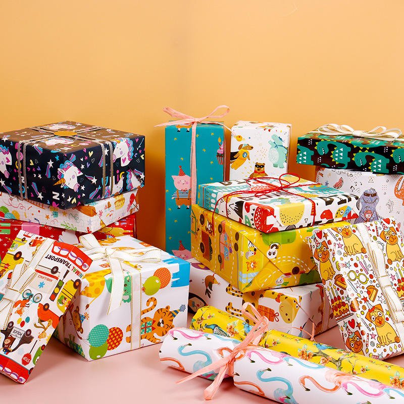 Manufacturer'S Direct Supply Diy Crafts Gift Packaging Wrapping Paper With Cartoon Printing