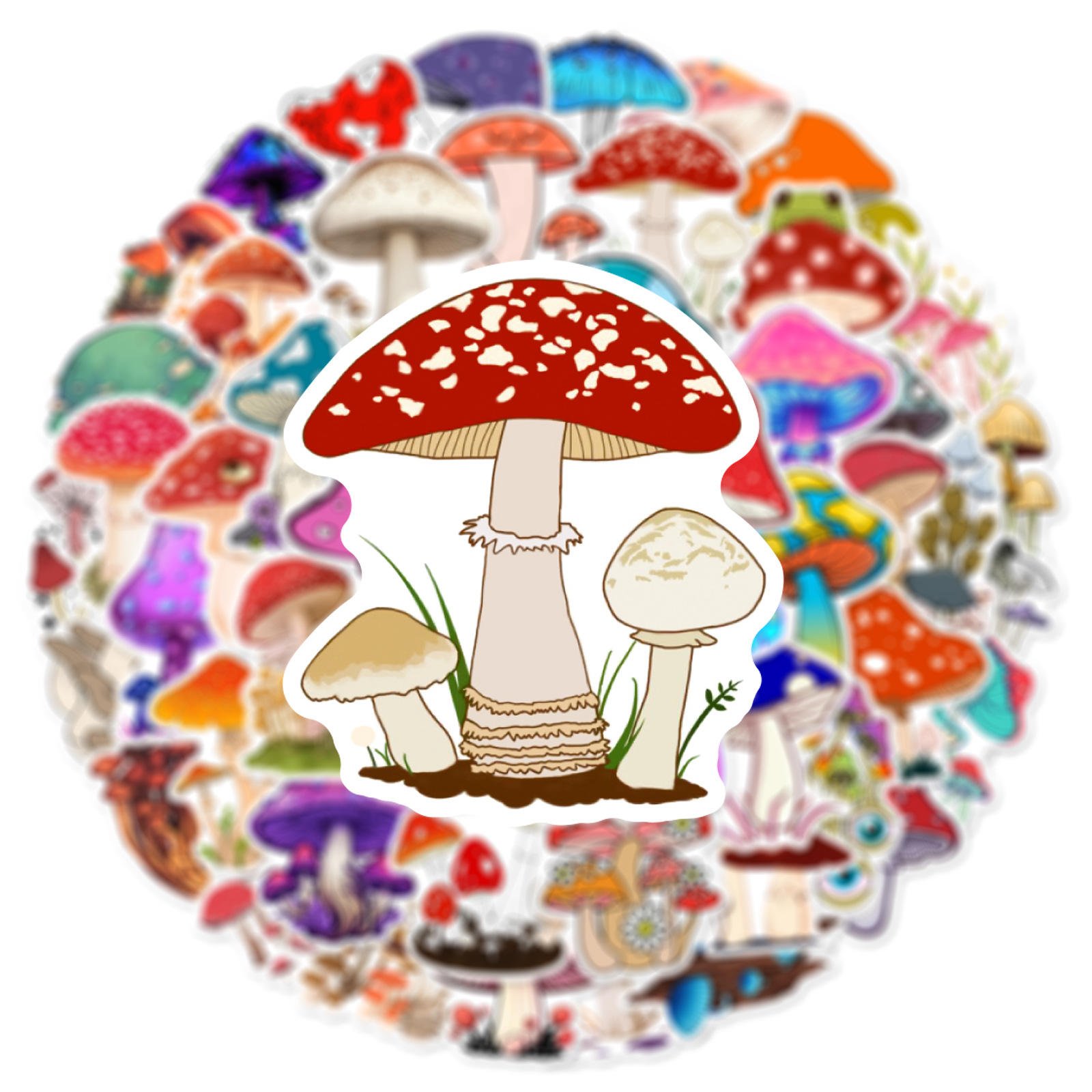 50pcs Pack Decorative Decals Vinyl Waterproof Aesthetic Stickers Mushroom Stickers for Kids