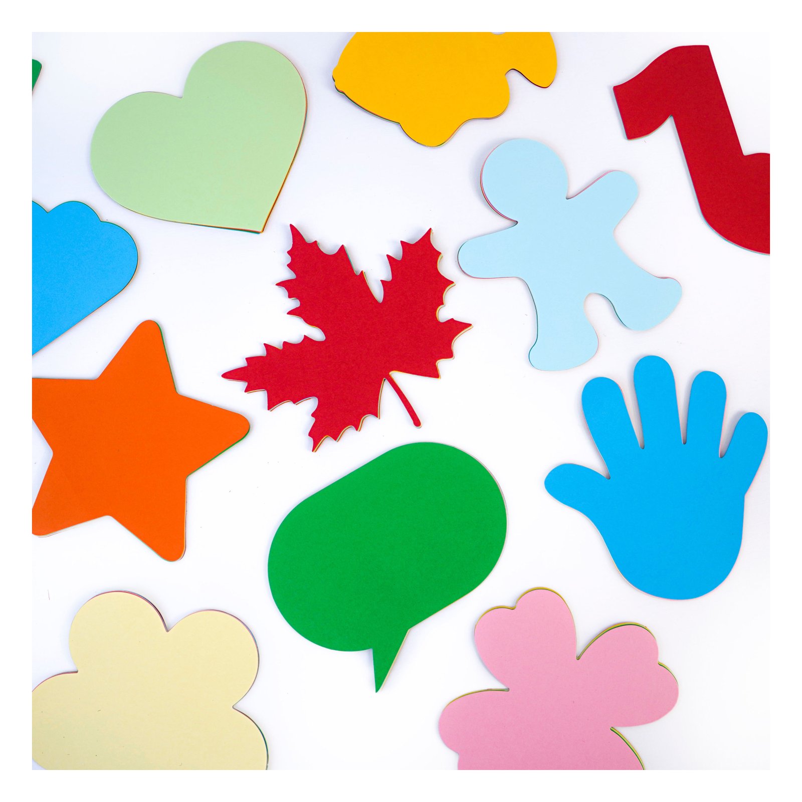9pcs Shaped Paper Cards for Decorating Classroom Assorted Color Flowers Paper Die Cuts Multi-Shapes Paper Cutouts Kids DIY Craft
