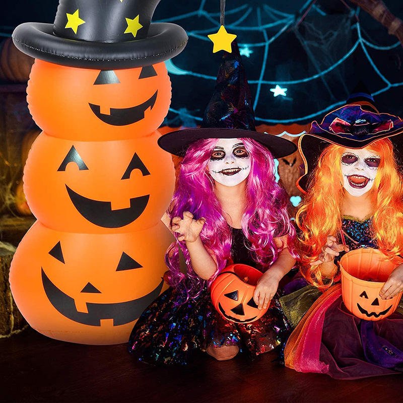 Halloween Decorations 55" Inflatable Pumpkin Tumbler Party Decor Toys for Kids Adults Blow up Yard Decorations