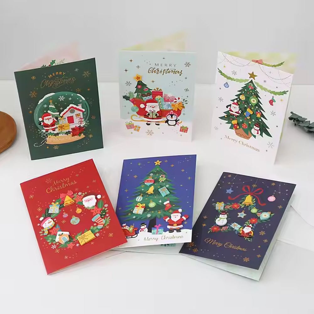 Hot Selling Custom Christmas Gift Card Set Latest Design Printed Christmas Card on Paper & Paperboards