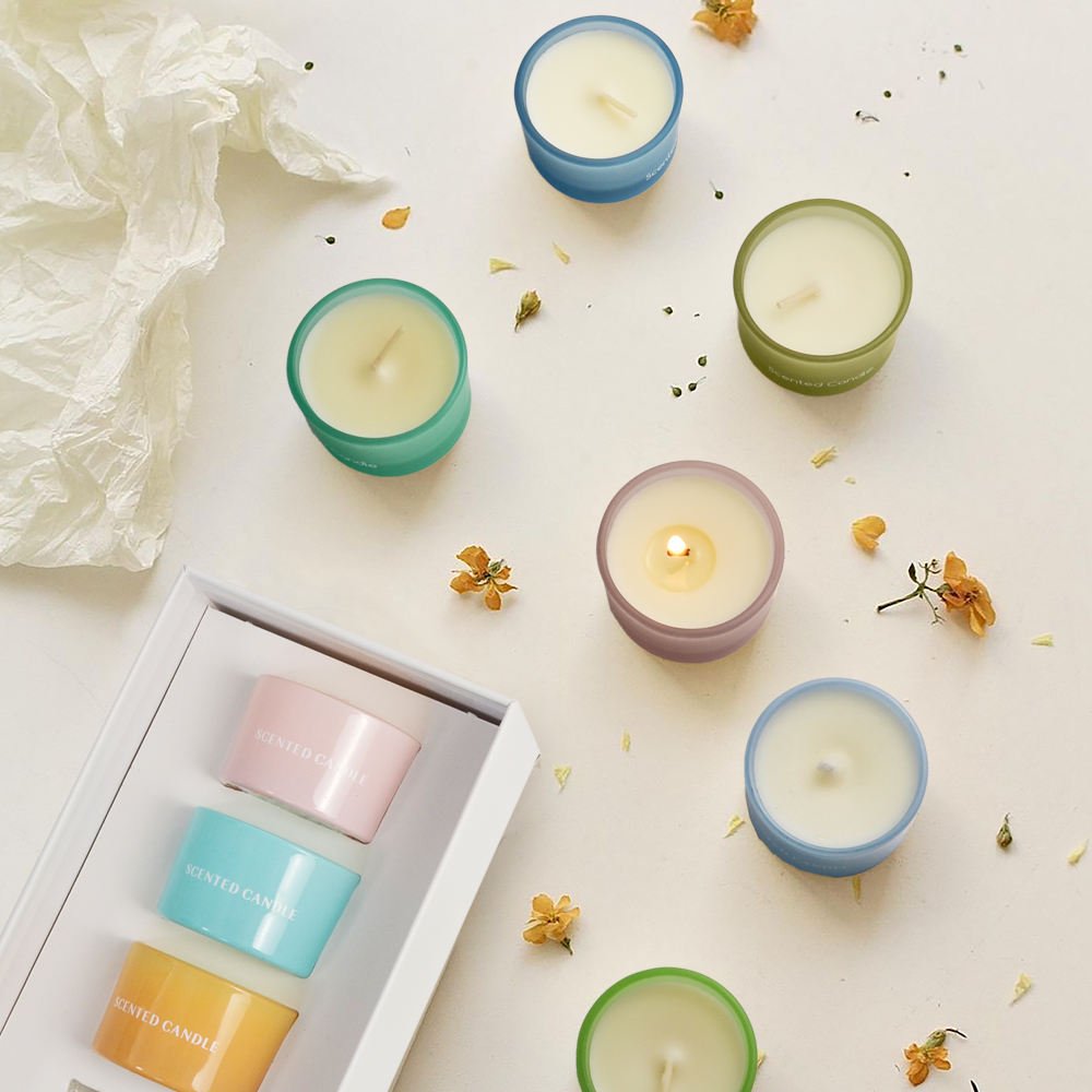 Home Fragrance Luxury Christmas Soy Wax Aroma Scented Candle Set of 6 Tealight Candles with Gift Set