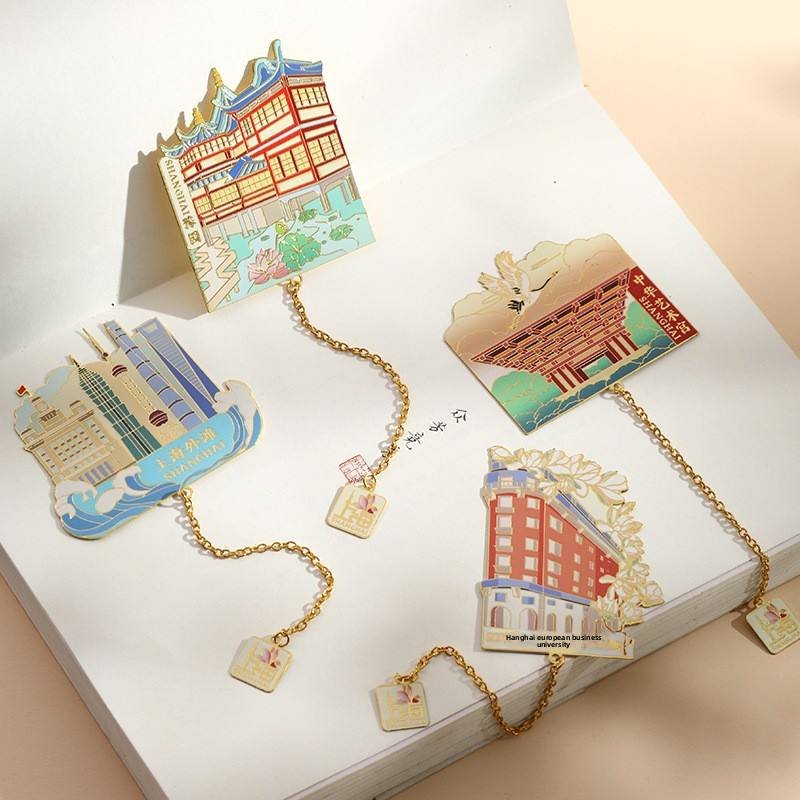 Home Decor Cultural Creative City Popular Attractions Landmark Architecture High-end Homemade Metal Bookmarks Unique Travel