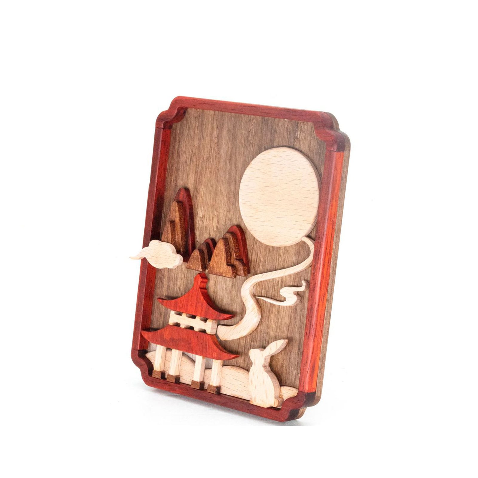 Chinese Creative Wood Carving DIY Wooden Crafts Cultural & Creative Woodworking Handmade Assembled Painting