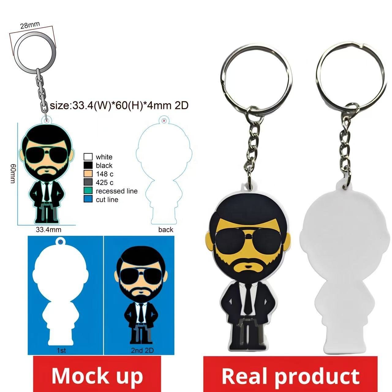 Wholesale Custom 2d/3d Soft Rubber Key Chain Silicone Keyring Plastic PVC Key Holder Chain Personalised Logo Fashion Keychains